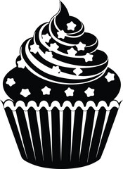 decorative cupcake silhouette, cupcake icon  vector illustraton 