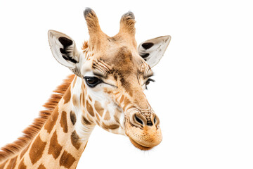 Sticker - a giraffe with a white background and a brown and white pattern