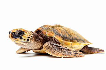 Wall Mural - a turtle is laying down on a white surface