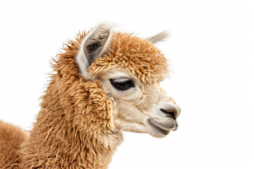 Wall Mural - a close up of a llama with a white background