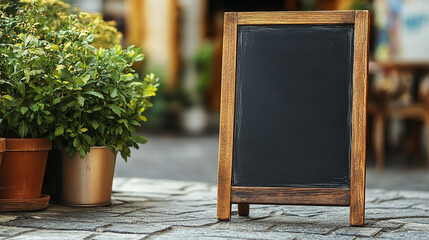 Wall Mural - Blank Blackboard Menu Outdoor Display Isolated on White