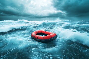 life buoy on the sea