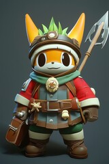 Sticker - Cute Cartoon Character in Adventurer Outfit