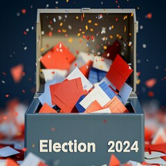 Wall Mural - Election 2024 concept with ballot box 