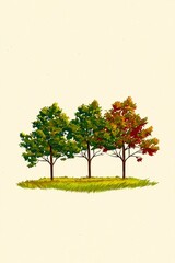 Sticker - Three Trees in Fall Colors