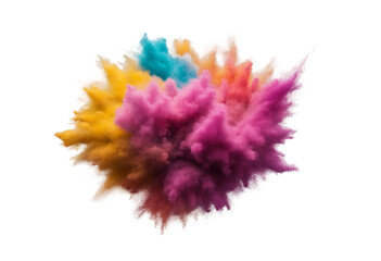 Poster - Explosion of colored powder isolated on transparent background