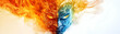 © HaJung - Ravana Mask and Flames concept as Abstract vector of Ravanas mask with flames surrounding it isolated on a white background symbolizing the fiery nature of the villain in the Dussehra festival with vi