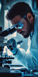 © smth.design - Focused Scientist Conducting Research with Microscope in Modern Laboratory