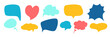 © Svetlana - Colorful hand drawn Speech Bubble Collection. Empty Chatting message Talk idea Thinking box set. Dialogue Comment Feedback Clouds. Kids playful Text balloon. Vector illustration