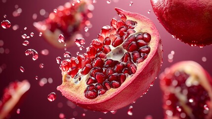 Wall Mural - Pomegranate Splash Burst