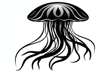 Jellyfish silhouette vector illustration