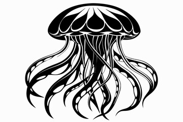 Jellyfish silhouette vector illustration