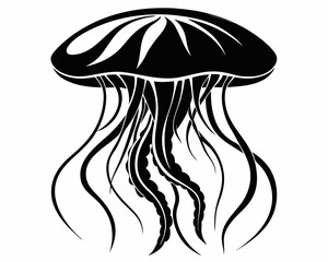 Jellyfish silhouette vector illustration