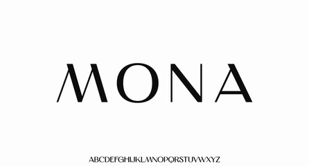 Mona creative modern alphabet. Typography with modern regular and number. minimalist style fonts set. vector illustration