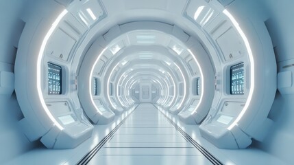 Canvas Print - Futuristic White Corridor