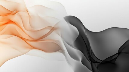 Wall Mural - Abstract Swirling Design in Black and Orange