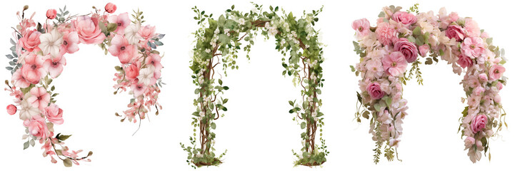 Flower arch isolated on transparent background