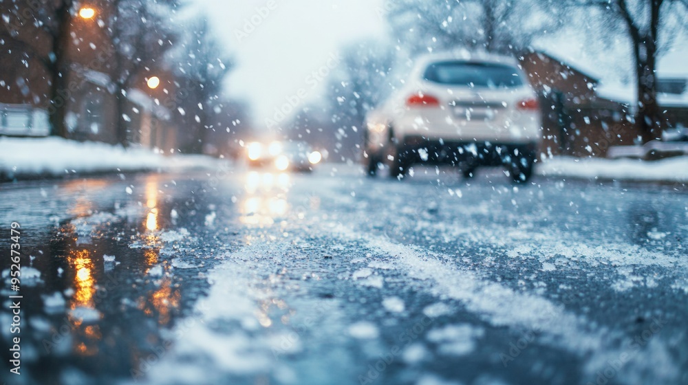 Hailstorm with ice pellets hitting the ground severe weather Stock ...
