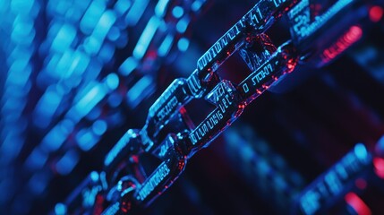 Wall Mural - Digital Chain - Abstract Concept of Security and Data