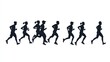 © Denny - Silhouettes of People Running in a Row