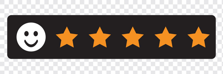 Customer experience or 5 star satisfaction rating line art vector icon for review apps and websites. Eps 10. 