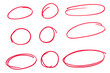 © Emre Akkoyun - Set of red highlight circles on transparent background cut out design elements