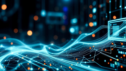 Wall Mural - abstract digital network background