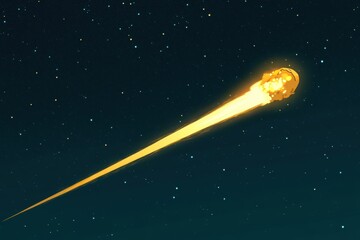 Wall Mural - meteor streaking star-filled night sky