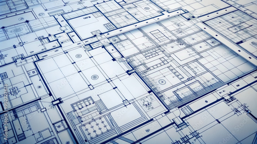 Blueprint Drawing Example Architecture plans with detailed floor layout and blueprint sketches ...