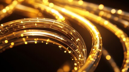 realistic gold colored flexible electrical cable network