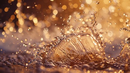 Leinwandbilder - Elegant water splash with bright droplets and soft lighting
