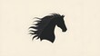 © PondLord - A minimalist logo showcasing a horse silhouette with flowing mane, set against a light solid color background