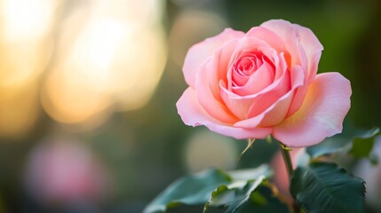 Wall Mural - Rose in a garden with blurred background.