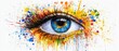 © DZMITRY - Watercolour splash art showing the eyes of an abstract woman, a beautiful graphic design in the modern style of abstract watercolours.