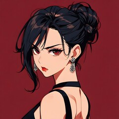 アニメの笑顔のイラスト、笑顔のアニメの女の子、かわいいアニメの女の子, Anime girl smilling, AI generative, Ai anime girl illustrations