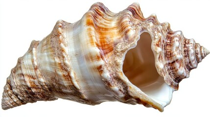 PNG sea shell invertebrate on white background, professional photography, png sea shell invertebrate