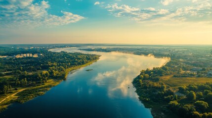 River Ð”Ð½ÐµÐ¿Ñ€ from the sky