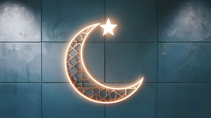 Moon and star design ramadan concept