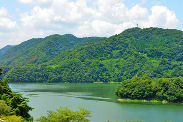 Canvas Print - 津久井湖　神奈川県相模原市の風景
