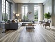 © Adisorn - Grey wood floor with subtle grain patterns and soft, muted tones, evoking a sense of serenity and natural elegance in a minimalist interior setting.