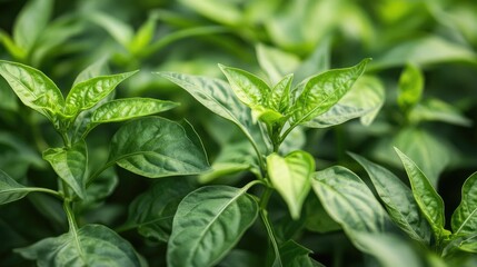 Canvas Print - Green leaves pepper. Generative AI