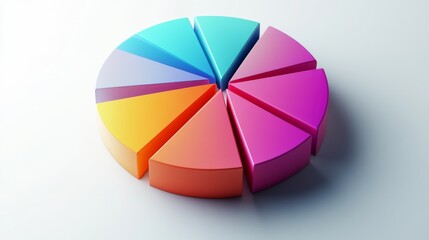 Aufkleber - Detailed 3D pie chart with gradient colors and clear data labels, displayed on a white background for a clean and professional visual representation.