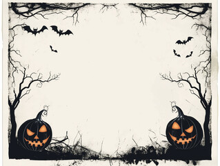 Wall Mural - blank poster template with Halloween border