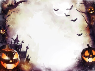 Wall Mural - blank poster template with Halloween border