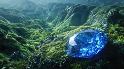 Sapphire gem emerald valley. Generative AI