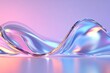 © Nima - A 3D abstract background of iridescent holographic glass waves, creating a modern and futuristic aesthetic.  The colors and textures evoke feelings of fluidity, motion, and technology.