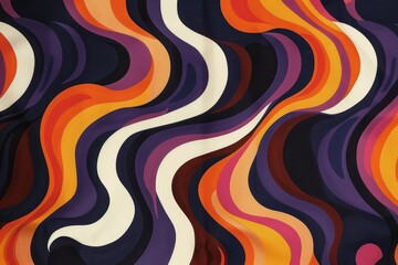 Leinwandbilder - Groovy patterns and colorful swirls evoking a sense of 70s nostalgia