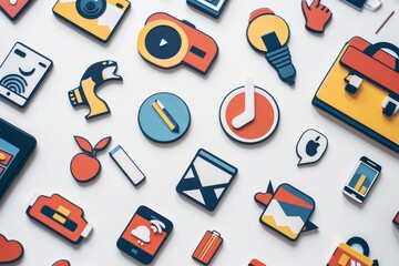 Fototapete - Icons simplify complex concepts into simple symbols