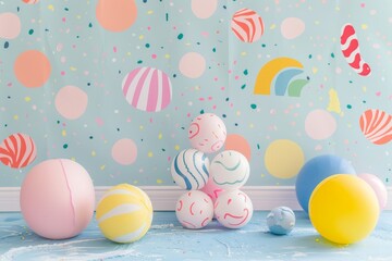 Aufkleber - Playful patterns add an extra touch of cuteness to the background