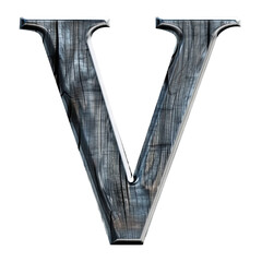 wood V alphabet Realistic 3D on white background. Generative AI